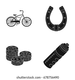 Casino, racetrack and other web icon in black style.cyclist,sports icons in set collection.