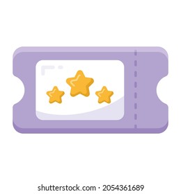 A casino or raffle ticket in flat icon