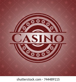 Casino retro red emblem