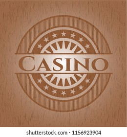 Casino retro wooden emblem
