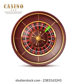 Casino roulette. 3d realistic vector icon illustration. Isolated on white background.