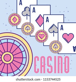casino roulette aces poker cards and chips