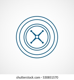 Casino Roulette Blue Line Icon On White Background
