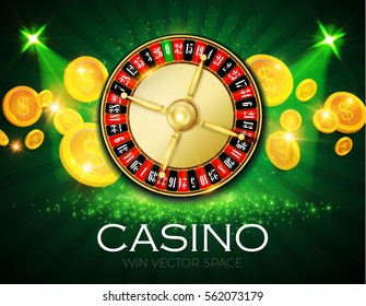 Casino Roulette Chance Background. Make Money Space. Gambling Games. Realistic Elements. Vector illustration. 