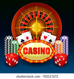 casino roulette, chips, red dice, set,realistic objects,icon