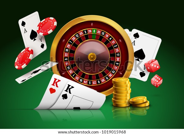 Casino Roulette Chips Red Dice Realistic Stock Vector (Royalty Free ...