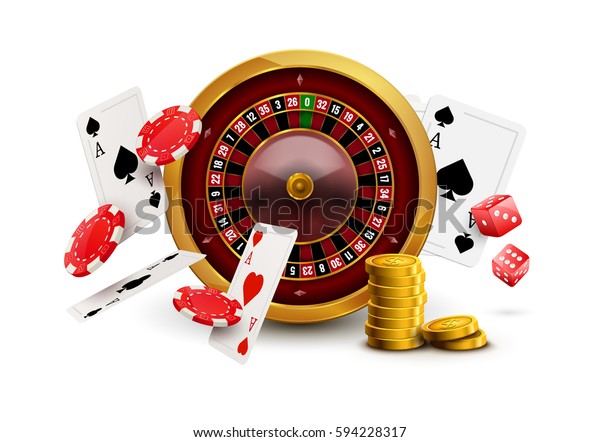 Casino Roulette Chips Red Dice Realistic Stock Vector (Royalty Free ...