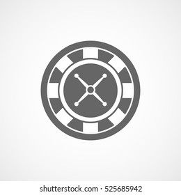 Casino Roulette Flat Icon On White Background