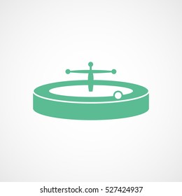 Casino Roulette Green Flat Icon On White Background