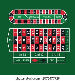 Casino Roulette Green Table Background  Vector
