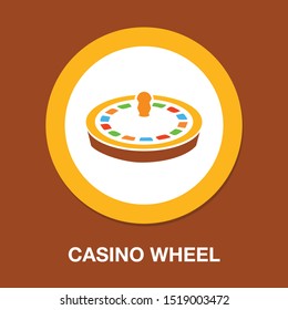 Casino roulette icon, game gambling, casino wheel