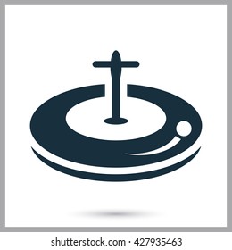 Casino roulette icon on the background