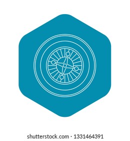 Casino roulette icon. Outline illustration of casino roulette vector icon for web