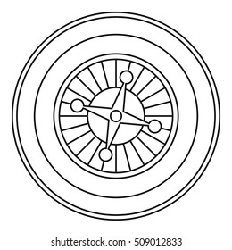 Casino roulette icon. Outline illustration of casino roulette vector icon for web
