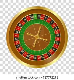 Casino Roulette Isolated on Transparent Background. Vector Illustration. EPS 10.