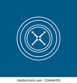 Casino Roulette Line Icon On Blue Background