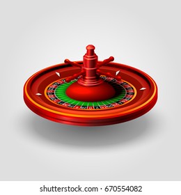Casino roulette object realistic on the white background. Vector illustration