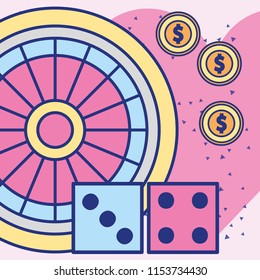 casino roulette pair crap and dollar coins