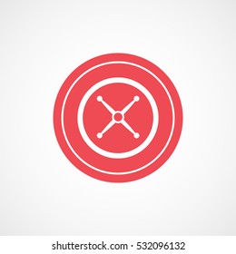 Casino Roulette Red Flat Icon On White Background