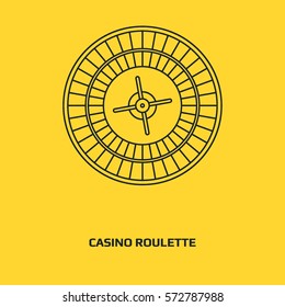 Casino roulette sign line vector icon. Gambling sign line icon. Logo graphic design concept. Logotype, icon, template in web and print. Thin line icon