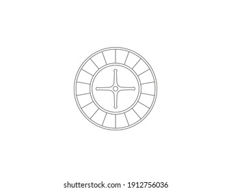 Casino, Roulette, Drehsymbol. Vektorgrafik, flaches Design.