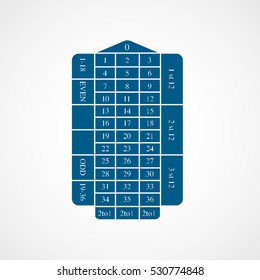 Casino Roulette Table Blue Flat Icon On White Background