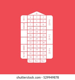 Casino Roulette Table Flat Icon On Red Background