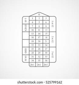 Casino Roulette Table Line Icon On White Background