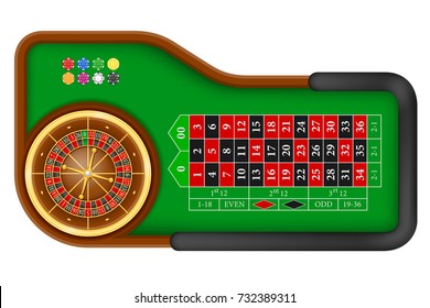 casino roulette table stock vector illustration isolated on white background
