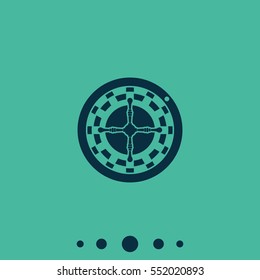 Casino roulette wheel.