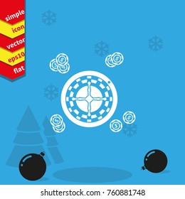 Casino roulette wheel and chips illustration.