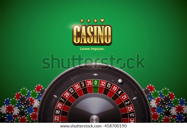 Casino Roulette Wheel Casino Chips Isolated Stock Vector Royalty