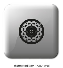 Casino roulette wheel flat vector icon.