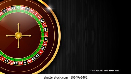 Casino roulette wheel isolated on dark background