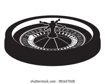 Casino roulette wheel silhouette. Vector illustration. Clip art