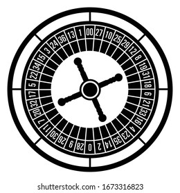 casino roulette wheel table in black and white