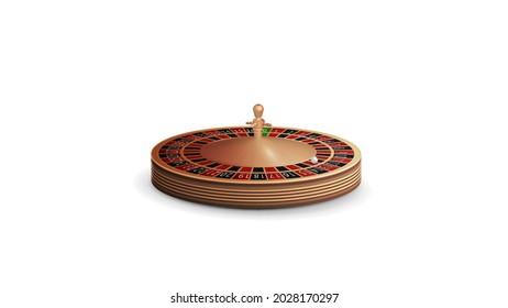 Casino Roulette wheel in volumetric style isolated on white background for your arts
