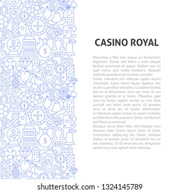 Casino Royal Line Pattern Concept. Vector Illustration of Outline Design.