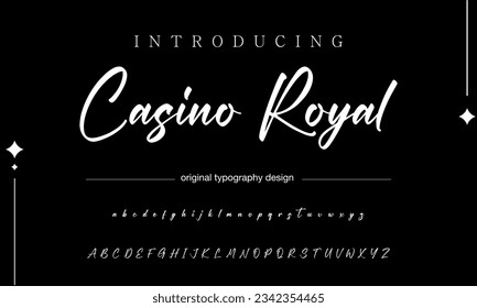 Casino Royal signature Font Calligraphy Logotype Script Brush Font Type Font lettering handwritten