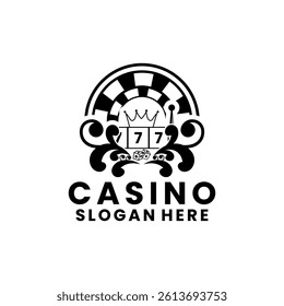 Casino Royals retro logo design vector template. Casino Logo design icon