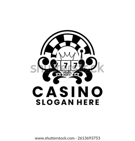 Casino Royals retro logo design vector template. Casino Logo design icon