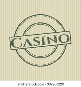 Casino rubber stamp with grunge texture