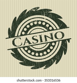 Casino rubber stamp with grunge texture