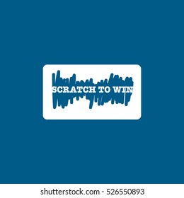 Casino Scratch Card Flat Icon On Blue Background