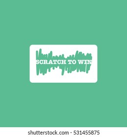 Casino Scratch Card Flat Icon On Green Background