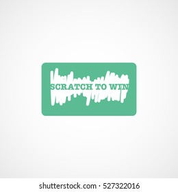 Casino Scratch Card Green Flat Icon On White Background