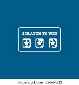 Casino Scratch Card Line Icon On Blue Background