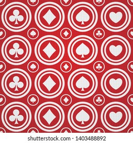 Casino seamless pattern with playing cards suits