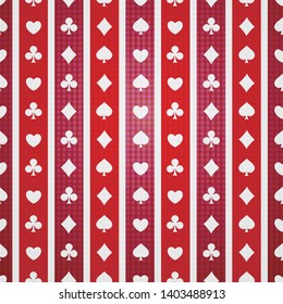Casino seamless pattern with playing cards suits