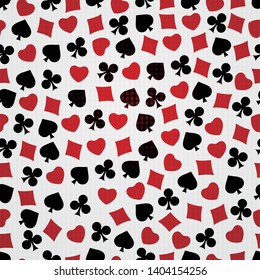 Casino seamless pattern with playing cards suits